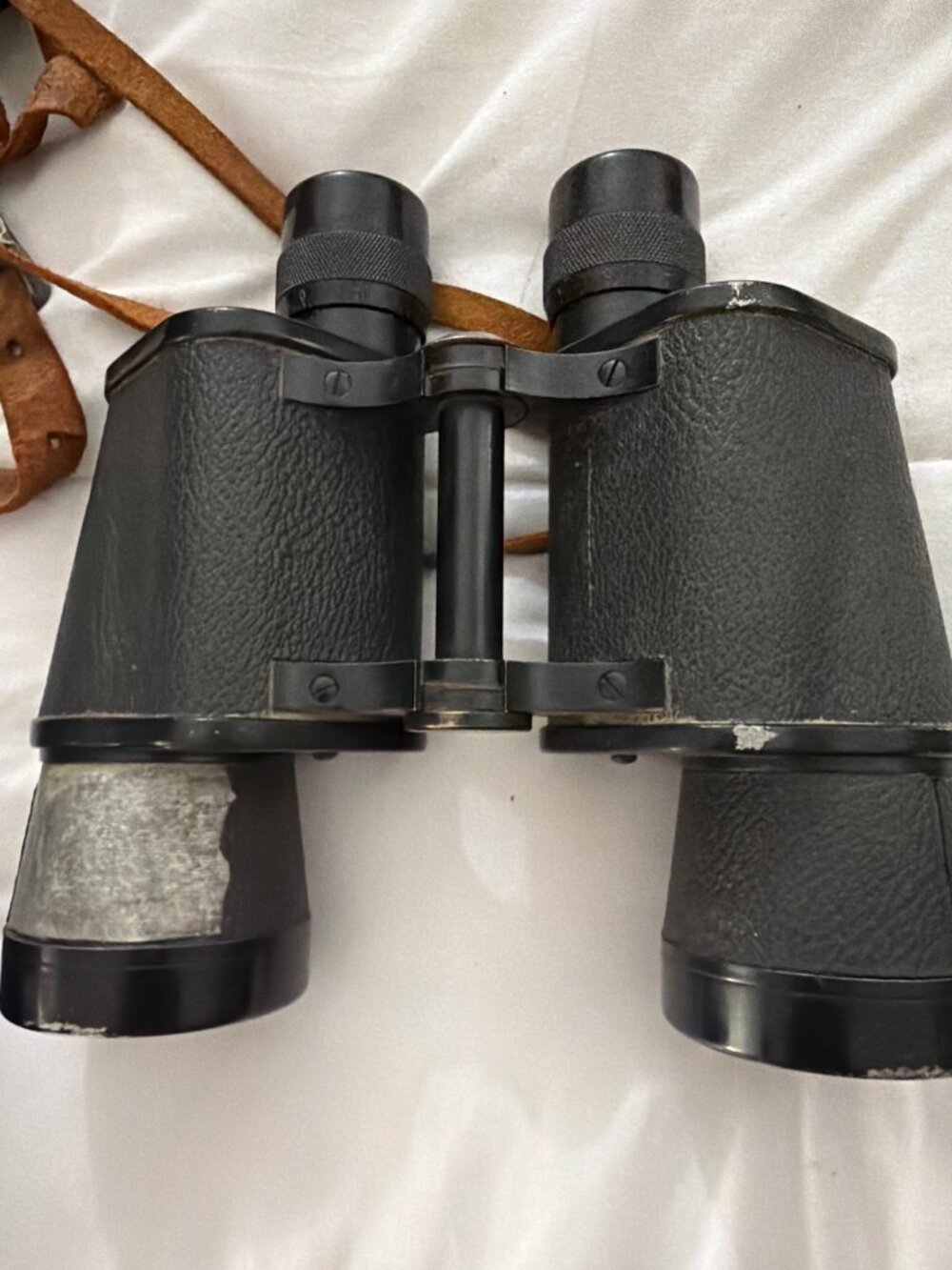 Antique Brass Binoculars w/ Handmade Leather Case